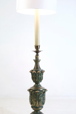 Art Deco Italian Bronze and Ceramic Floor Lamp, 1930s-FO-1369666