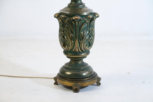 Art Deco Italian Bronze and Ceramic Floor Lamp, 1930s-FO-1369666