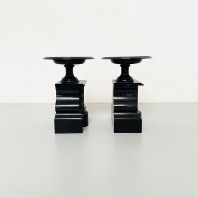 Art Deco Italian Centerpieces in Black Onyx, 1940s, Set of 2-GDD-1251068