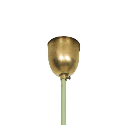 Art Deco Italian Gilt Brass and Painted Brass 5-Light Ceiling Lamp, 1920s-NJV-715427