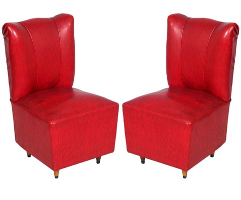 Art Deco Italian Leatherette Lounge Chairs by Osvaldo Borsani, 1930s, Set of 2-NJV-769645