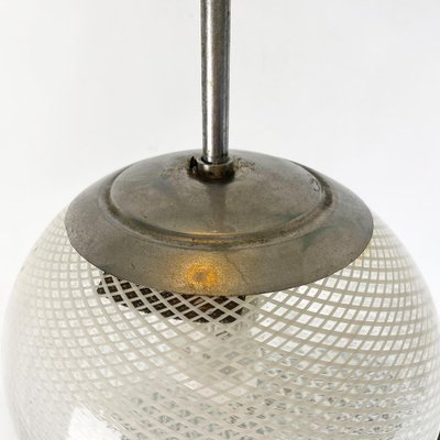 Art Deco Italian Mesh Glass Chandelier with Metal Stem, 1930s-GDD-1313678