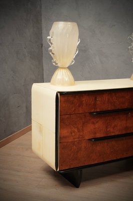 Art Deco Italian School Walnut and Goat Skin Chest of Drawers, 1930-UH-1193716