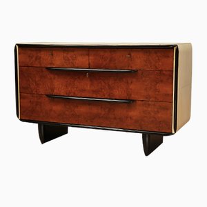 Art Deco Italian School Walnut and Goat Skin Chest of Drawers, 1930-UH-1193716