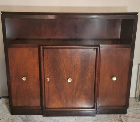 Art Deco Italian Walnut Cabinet with Doors-QRS-1284102