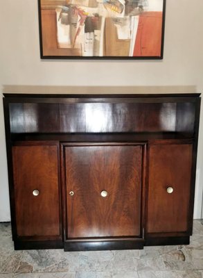 Art Deco Italian Walnut Cabinet with Doors-QRS-1284102