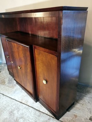 Art Deco Italian Walnut Cabinet with Doors-QRS-1284102