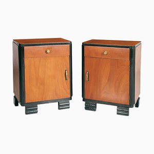 Art Deco Italian Walnut Nightstands from Consortium Mobili Cantù, Set of 2-NJV-1276873