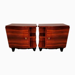 Art Deco Italian Wooden Nightstands, Set of 2-QRS-1362258