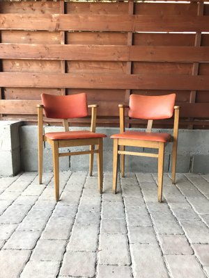 Art Deco Lajos Kozma Style Red Chairs, 1940s, Set of 2-OXJ-742925