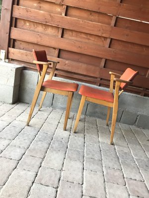 Art Deco Lajos Kozma Style Red Chairs, 1940s, Set of 2-OXJ-742925