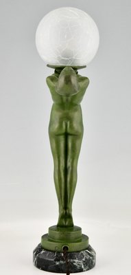 Art Deco Lamp of Standing Nude with Ball by Max Le Verrier, 1930s-KTN-1449759