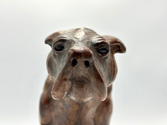 Art Deco Leather Bulldog Figure from Liberty London, 1920s-ZCY-1785596