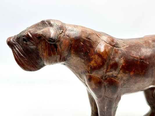 Art Deco Leather Bulldog Figure from Liberty London, 1920s-ZCY-1785596