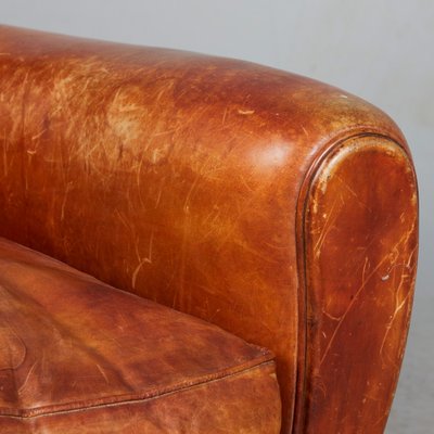 Art Deco Leather Club Armchair, France, 1930s-XHV-1813834