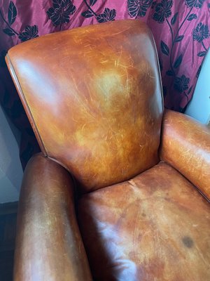 Art Deco Leather Club Armchair, France, 1930s-XHV-1813834