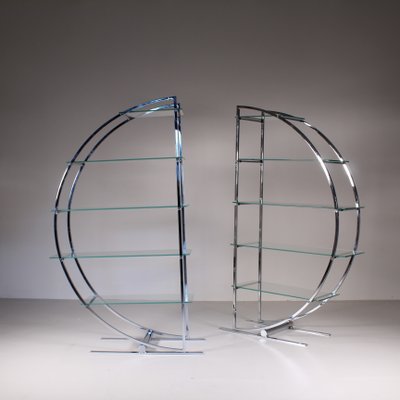 Art Deco Library in Steel and Glass, Set of 2-VJY-2018255