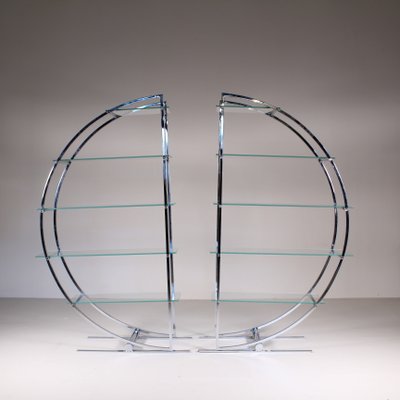 Art Deco Library in Steel and Glass, Set of 2-VJY-2018255