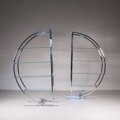 Art Deco Library in Steel and Glass, Set of 2-VJY-2018255