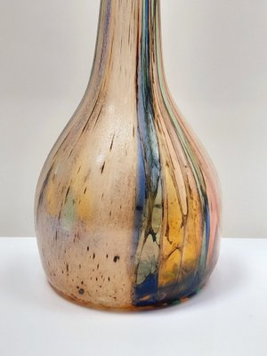 Art Deco Long Neck Multicolor Glass Vase, 1970s-UWE-1779520