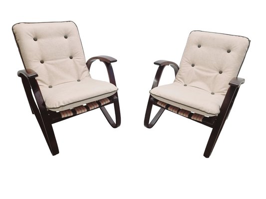 Art Deco Lounge Chairs attributed to Jan Vanek, Former Czechoslovakia, 1920s, Set of 2-SAK-1772486