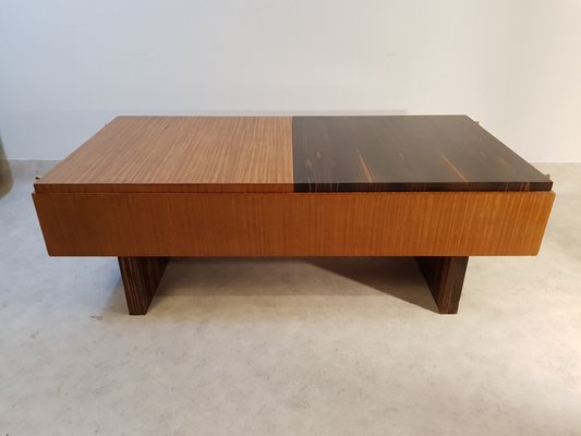 Art Deco Macassar Ebony and Palm Veneer Coffee Table, 1940s-DOA-573149