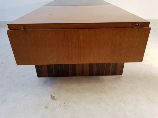 Art Deco Macassar Ebony and Palm Veneer Coffee Table, 1940s-DOA-573149