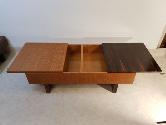 Art Deco Macassar Ebony and Palm Veneer Coffee Table, 1940s-DOA-573149