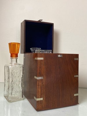 Art Deco Mahogany & Chrome Decanter Box, 1930-WZZ-1240660