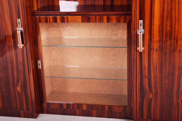 Art Deco Mahogany Sideboard with Mirror, France, 1920s-WHY-1780498