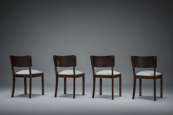 Art Deco Makassar Dining Chairs, 1930s, Set of 4-ZZH-1782068