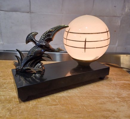 Art Deco Marble and Regulating Night Light, 1930s-ZQS-1742155