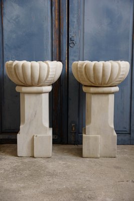 Art Deco Marble Planters, 1920s, Set of 2-GQ-110961