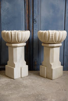 Art Deco Marble Planters, 1920s, Set of 2-GQ-110961