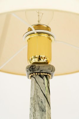 Art Deco Marble Table Lamp with Brass Parts and Fabric Shade, Vienna, 1920s-SPD-1782489