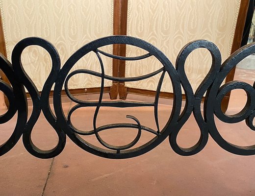 Art Deco Marble & Wrought Iron Table-DY-1219786