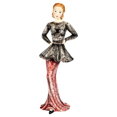 Art Deco Marlene Dietrich Fashion Lady Figurine by C. Weiss for Goldscheider, Vienna, Austria, 1937-EMT-1704067