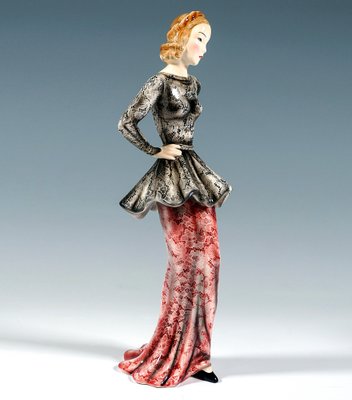 Art Deco Marlene Dietrich Fashion Lady Figurine by C. Weiss for Goldscheider, Vienna, Austria, 1937-EMT-1704067