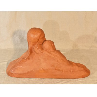 Art Deco Maternity Sculpture in Terracotta by Gennarelli, 20th Century-YVI-980323