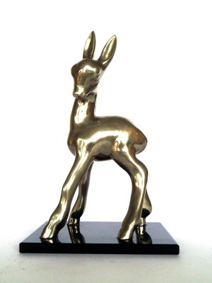 Art Deco Metal Fawn Figure, 1920s-GKB-796299