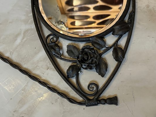 Art Deco Mirror in Wrought Iron, 1930-BFK-1770951