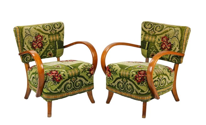 Art Deco Model H237 Armchairs attributed to Jindrich Halabala, 1932, Set of 2-YZB-1822494