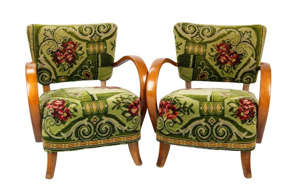 Art Deco Model H237 Armchairs attributed to Jindrich Halabala, 1932, Set of 2-YZB-1822494