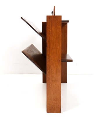 Art Deco Modernist Magazine Rack in Oak by Frits Spanjaard for L.O.V. Oosterbeek, 1920s-MY-1444870