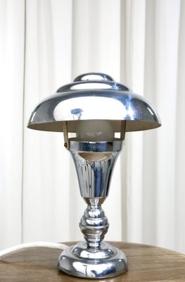 Art Deco Modernist Nickel-Plated Lamps, Set of 2-XBF-1030976