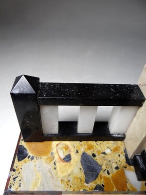 Art Deco Modernist Solitary Bookend in Marble and Onyx, 1930s-GRD-2020142