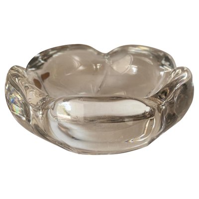 Art Deco Molded Glass Ashtray in Transparent Color from Daum, France, 1940s-UR-2041525