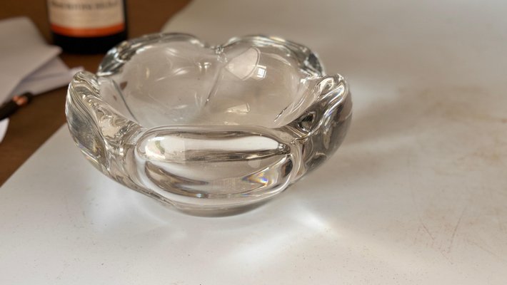 Art Deco Molded Glass Ashtray in Transparent Color from Daum, France, 1940s-UR-2041525