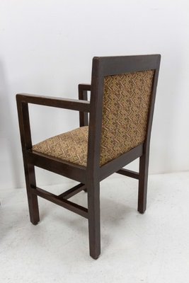 Art Deco Moroccan Armchairs in Carved Pine, 1930, Set of 4-RIU-1299356