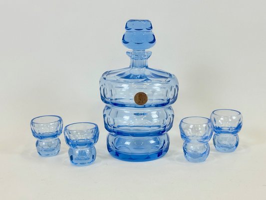 Art Deco Moser Liquor Set, 1930s, Set of 5-ZCY-2041396